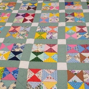Queen size Patchwork Quilt. Home sewn